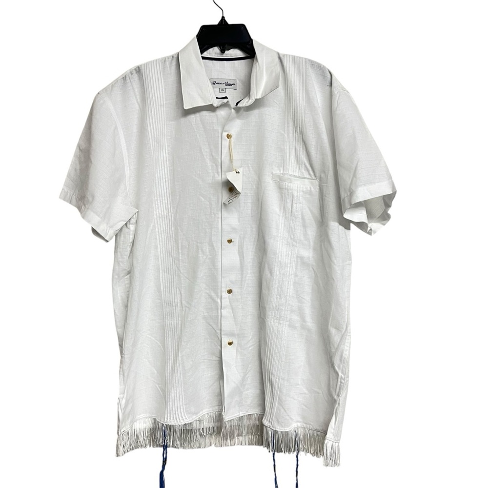 New Mens Barca e Spiaggia Guayabera Squish Button Down‎ Short Sleeve Shirt